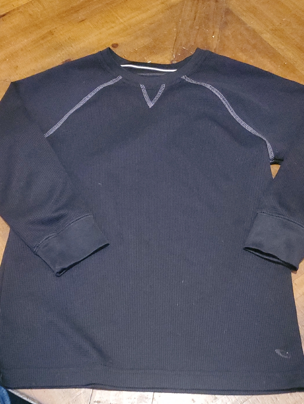 Kids Long Sleeve Thermal Tee - Black